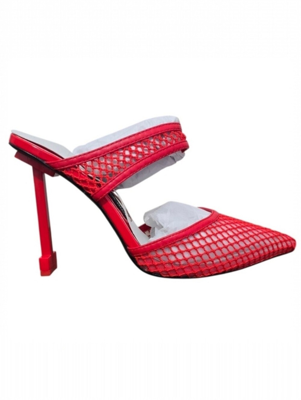Jessica Rich Red Ysabelle Stiletto Pointed Fishnet Mesh Toe Pump  Sz EU 40 US 10